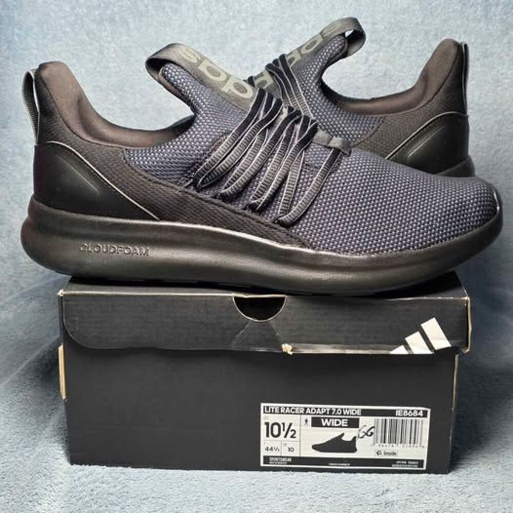 Adidas Lite Racer Adapt 7.0 Wide Black Men's 10.5 Wide